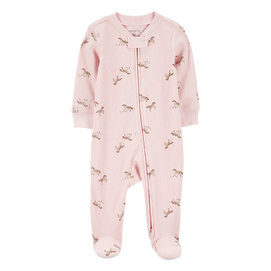 Pyjama dors-bien zippé côtelé cheval bébé fille