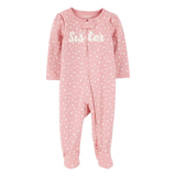 Pyjama dors-bien zippé "Petite Sœur" bébé fille