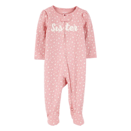 Pyjama dors-bien zippé "Petite Sœur" bébé fille