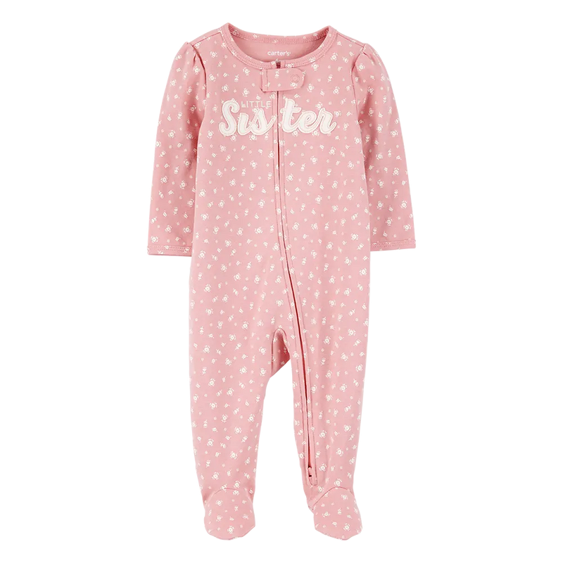 Carter's Baby Girl Zip-Up Cotton Sleep & Play - Little Sister