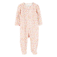 Pyjama dors-bien zippé floral bébé fille - Coton