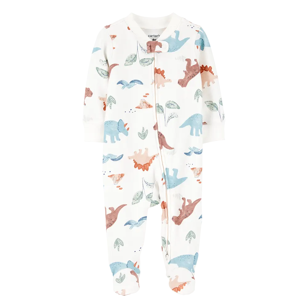 Pyjama dors-bien zippé dinosaure bébé garçon - Coton