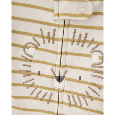Pyjama dors-bien zippé lion rayé bébé garçon - Coton
