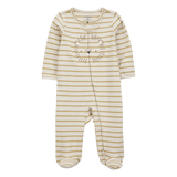 Pyjama dors-bien zippé lion rayé bébé garçon - Coton