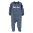 Pyjama dors-bien zippé "Petit Frère" rayé bébé