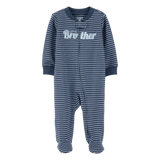 Pyjama dors-bien zippé "Petit Frère" rayé bébé