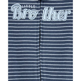 Pyjama dors-bien zippé "Petit Frère" rayé bébé