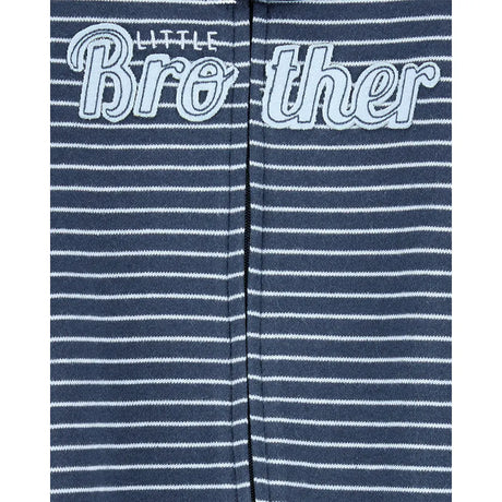 Pyjama dors-bien zippé "Petit Frère" rayé bébé