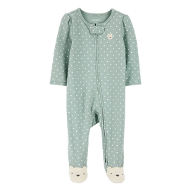 Pyjama dors-bien zippé à pois bébé fille - Coton