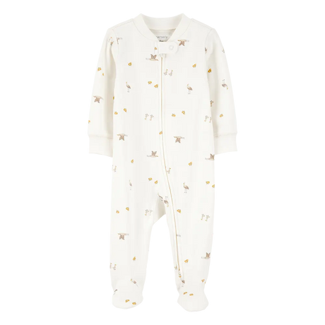 Pyjama dors-bien zippé oiseaux bébé - Coton