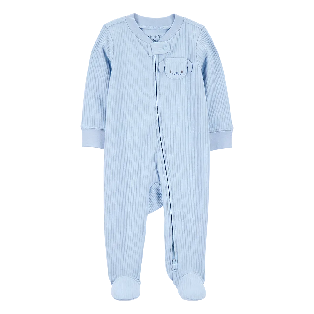 Pyjama dors-bien zippé côtelé chien bébé garçon
