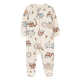 Pyjama dors-bien zippé côtelé chantier bébé garçon