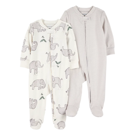 Lot de 2 pyjamas zippés éléphant bébé