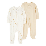 Lot de 2 pyjamas dors-bien zippés bébé unisexe
