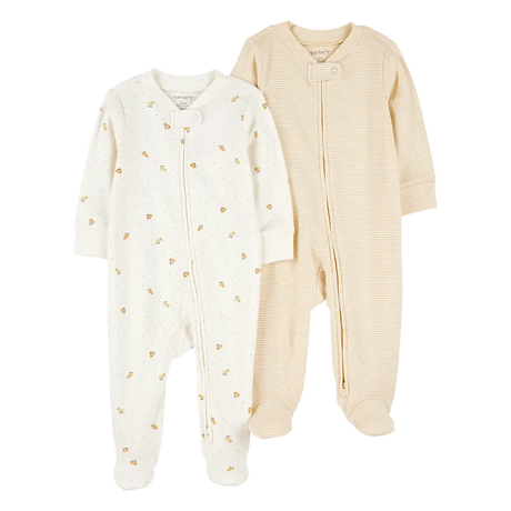 Lot de 2 pyjamas dors-bien zippés bébé unisexe