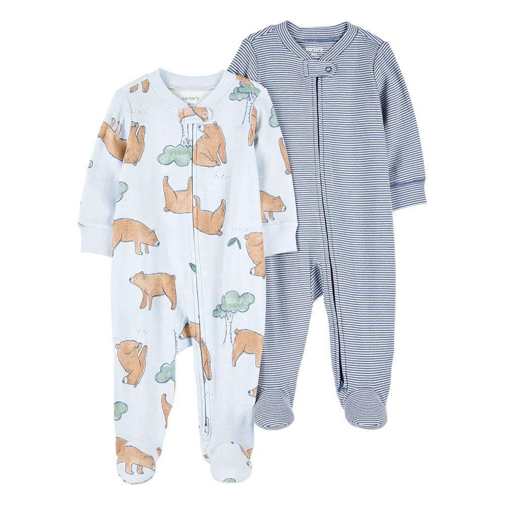 Lot de 2 pyjamas dors-bien zippés bébé garçon