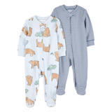 Lot de 2 pyjamas dors-bien zippés bébé garçon