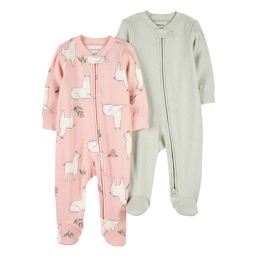 Lot de 2 pyjamas dors-bien zippés bébé fille