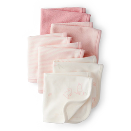 Lot de 6 débarbouillettes bébé fille - Rose