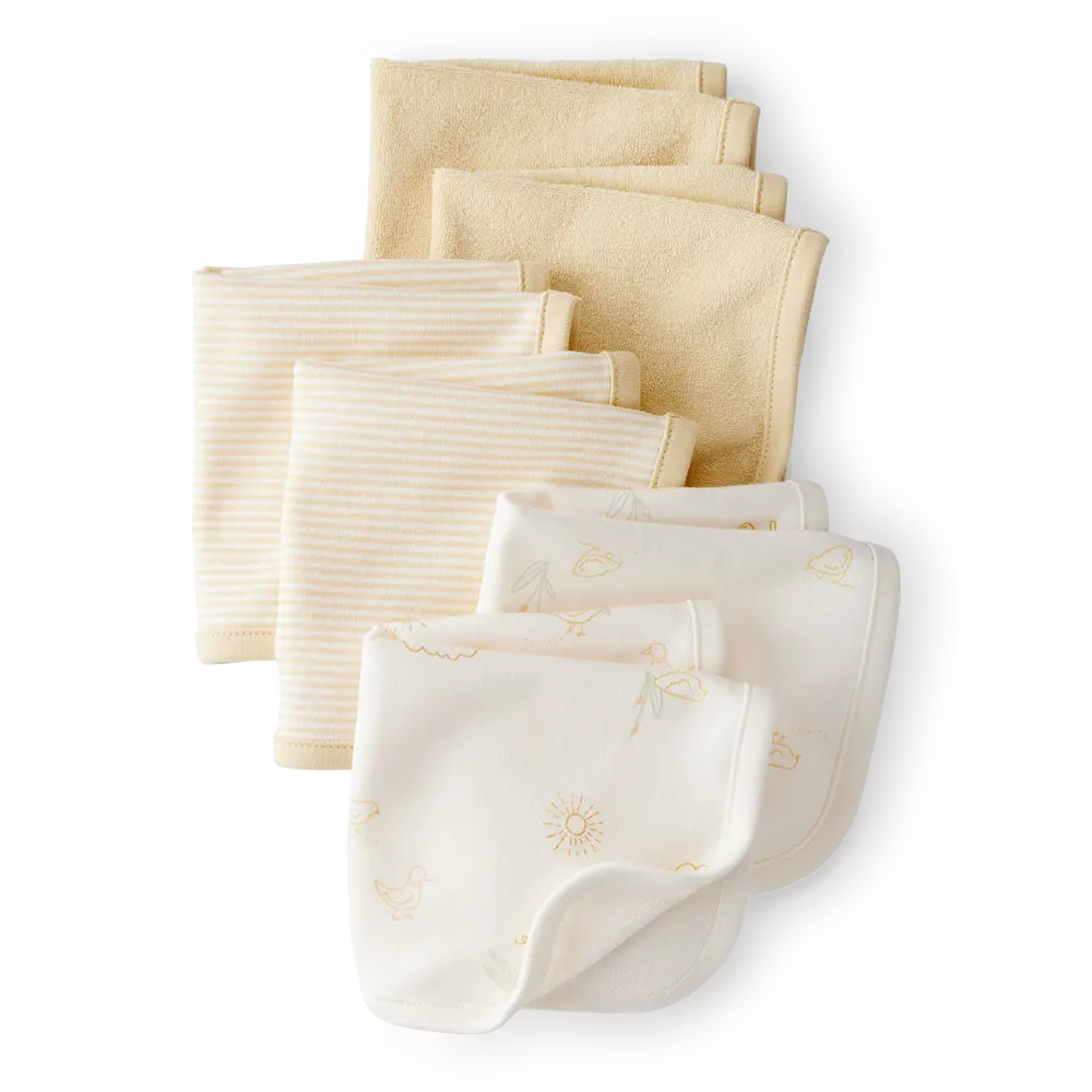 Lot de 6 débarbouillettes bébé - Jaune