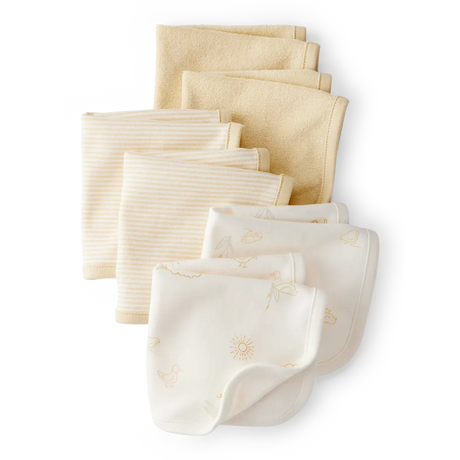 Lot de 6 débarbouillettes bébé - Jaune