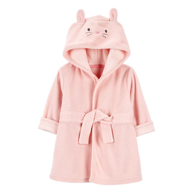 Peignoir à capuche lapin bébé fille - Rose