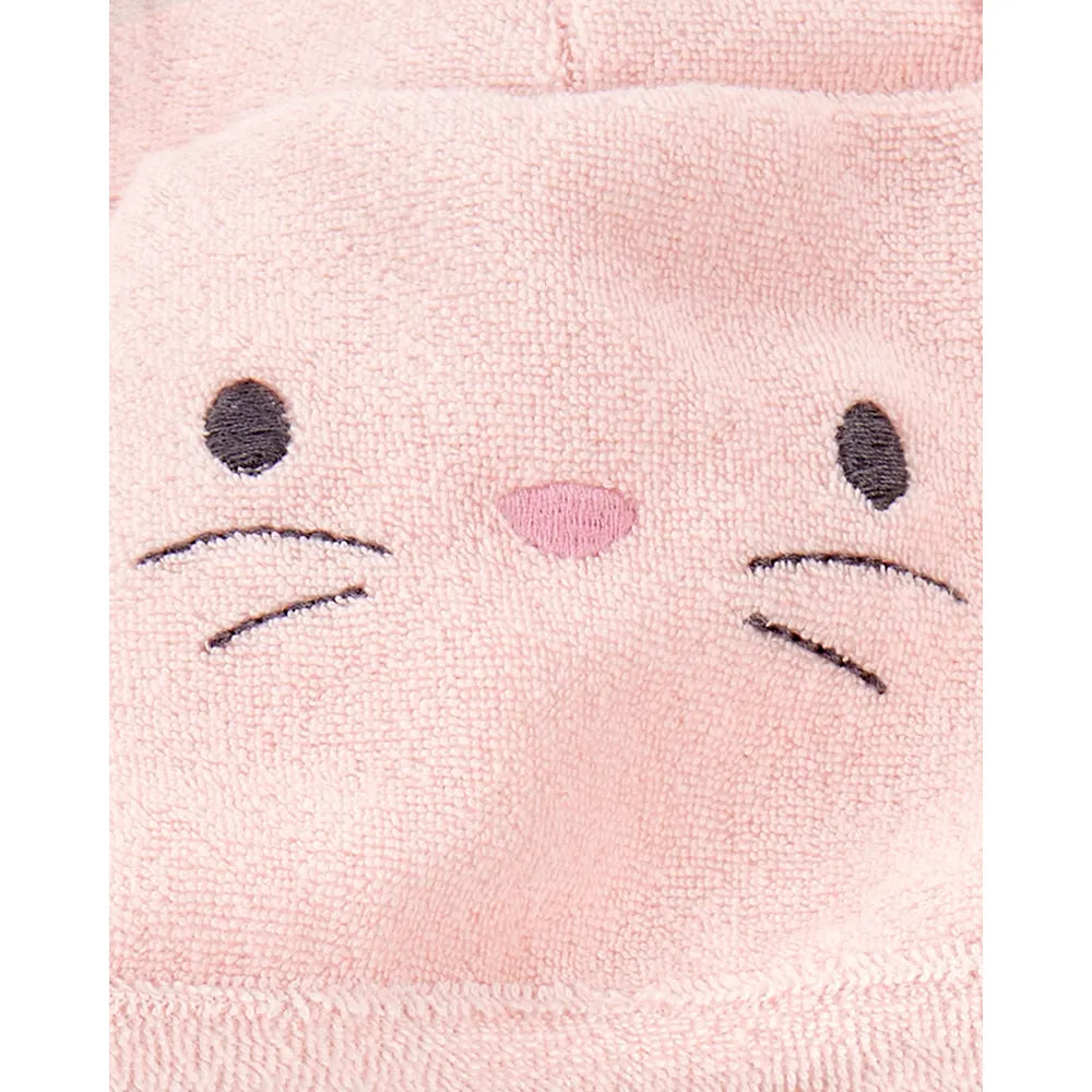 Peignoir à capuche lapin bébé fille - Rose