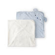 Lot de 2 serviettes à capuche bébé garçon - Bleu