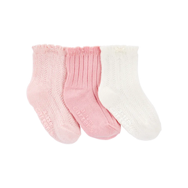 Lot de 3 paires de chaussettes pointelle bébé fille