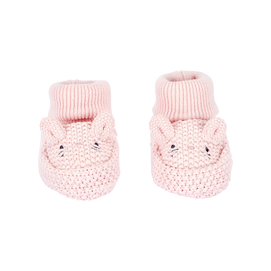 Chaussons en crochet lapin bébé fille - Rose