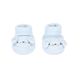 Chaussons en crochet chiot bébé garçon - Bleu