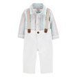 Ensemble 3 pièces avec bretelles bébé garçon