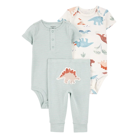 Ensemble 3 pièces dinosaure bébé garçon - Coton