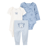 Ensemble 3 pièces ours pour bébé garçon - Coton