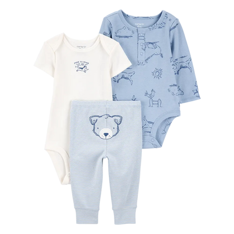 Ensemble 3 pièces ours pour bébé garçon - Coton