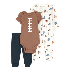 Ensemble 3 pièces football pour bébé garçon - Coton