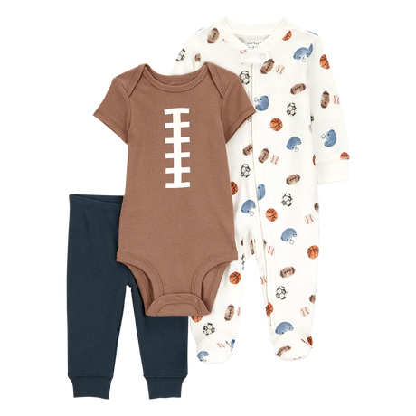 Ensemble 3 pièces football pour bébé garçon - Coton