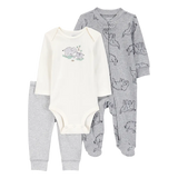 Ensemble 3 pièces éléphant pour bébé garçon