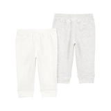 Lot de 2 pantalons jogger bébé - Ivoire