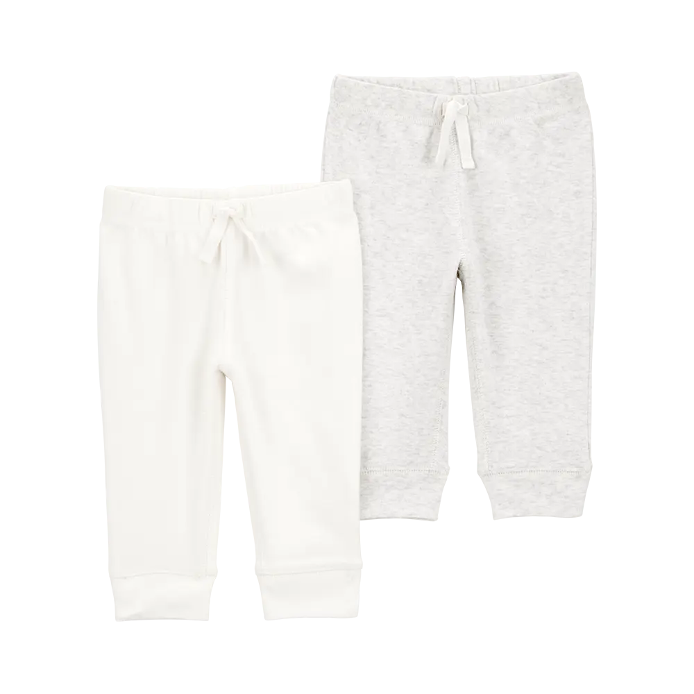 Lot de 2 pantalons jogger bébé - Ivoire