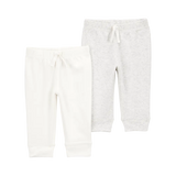 Lot de 2 pantalons jogger bébé - Ivoire