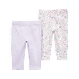 Lot de 2 pantalons fleuris bébé fille - Coton