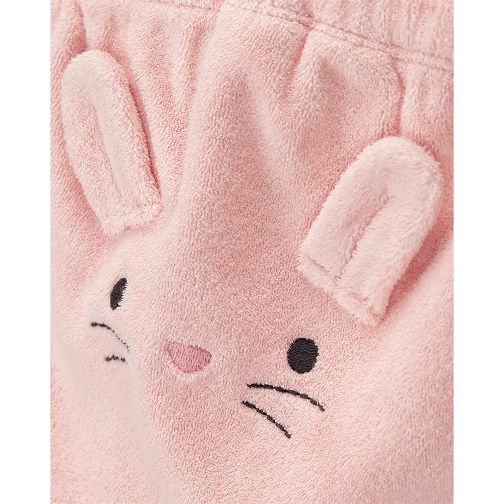 Ensemble 3 pièces cardigan lapin bébé fille - Rose