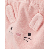 Ensemble 3 pièces cardigan lapin bébé fille - Rose