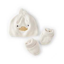 Coffret cadeau bonnet et chaussons canard - Blanc