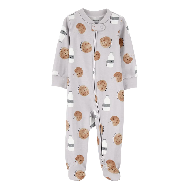 Carter's Baby Zip-Up Cotton Sleeper - Milk & Cookies