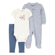 Ensemble 3 pièces papillon bébé fille - Coton