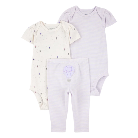 Ensemble 3 pièces montgolfière bébé fille - Coton