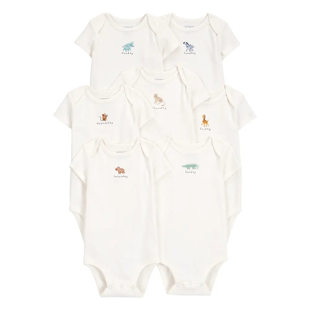 Lot de 7 bodys "Jours de la semaine" bébé - Coton