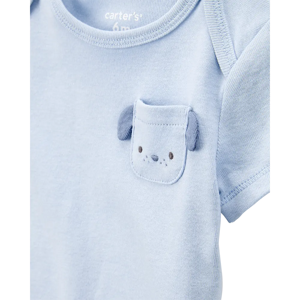 Lot de 5 bodys chien bébé garçon - 100% Coton